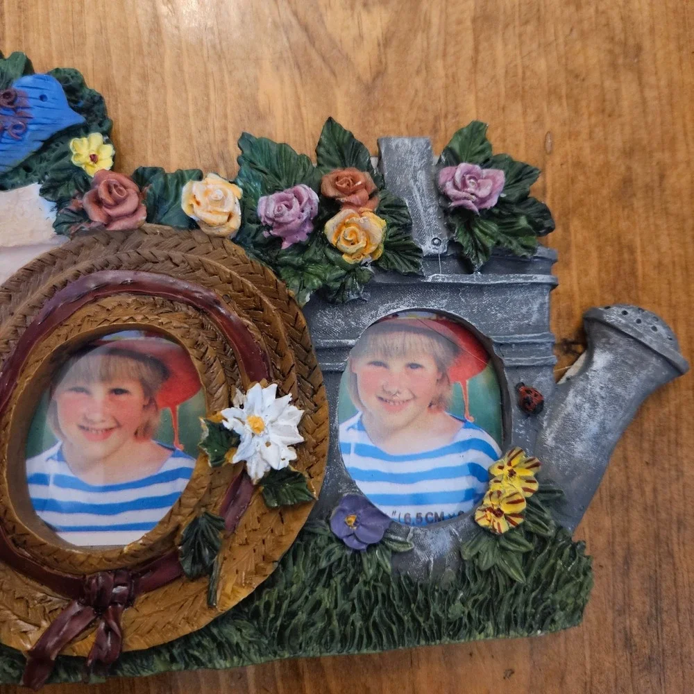Please Feed the Birds Garden Photo Frame 4 Opening Birdhouse Floral Cottagecore